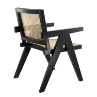 Eichholtz Adagio Dining Chair in Black Finish & Natural Cane