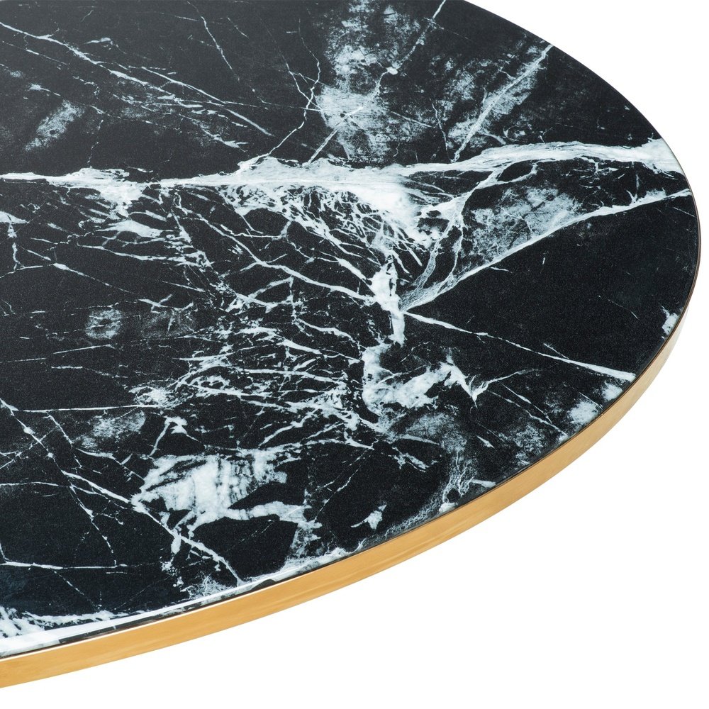 Parme Oval Round Coffee Table Black Faux Marble | Outlet Olivia's 4