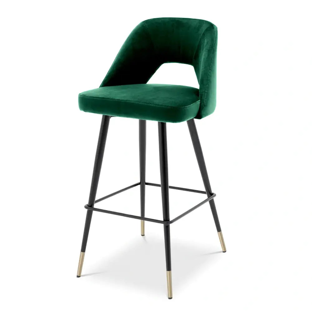 Avoria Bar Stool - Roche Green Velvet Eichholtz 3