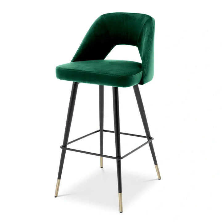 Avoria Bar Stool - Roche Green Velvet Eichholtz 3