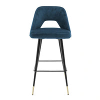 Eichholtz Avoria Bar Stool in Roche Blue Velvet