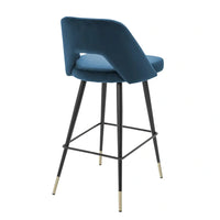 Eichholtz Avoria Bar Stool in Roche Blue Velvet