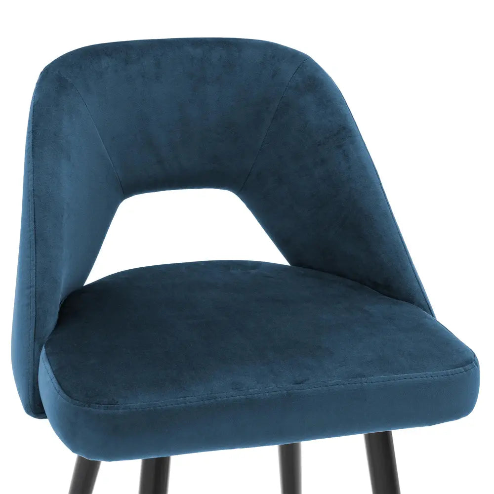 Eichholtz Avoria Bar Stool in Roche Blue Velvet