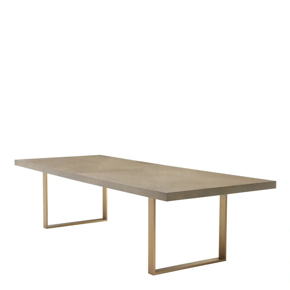 Concrete and brass dining table deals