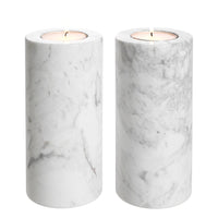 Eichholtz Set of 2 Tobor Tealight Holder Large White Marble