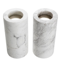 Eichholtz Set of 2 Tobor Tealight Holder Large White Marble