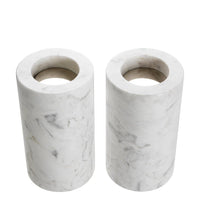 Eichholtz Set of 2 Tobor Tealight Holder Medium White Marble