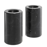 Eichholtz Set of 2 Tobor Tealight Holder Medium Black Marble