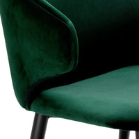 Eichholtz Volante Dining Chair in Roche Dark Green Velvet With Arm