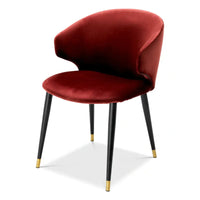 Eichholtz Volante Dining Chair Roche Bordeaux Velvet With Arm