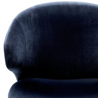 Eichholtz Volante Dining Chair in Savona Midnight Blue With Arm