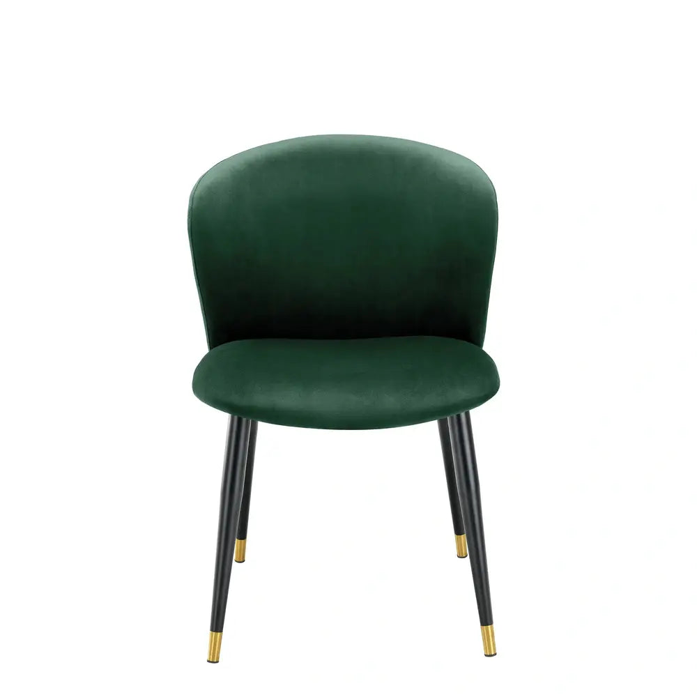 Volante Dining Chair - Roche Dark Green Velvet Eichholtz 1