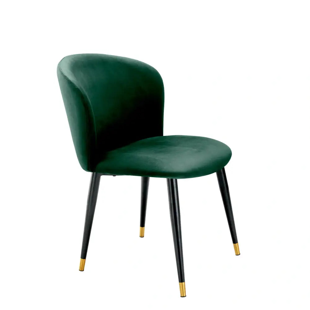 Volante Dining Chair - Roche Dark Green Velvet Eichholtz 3
