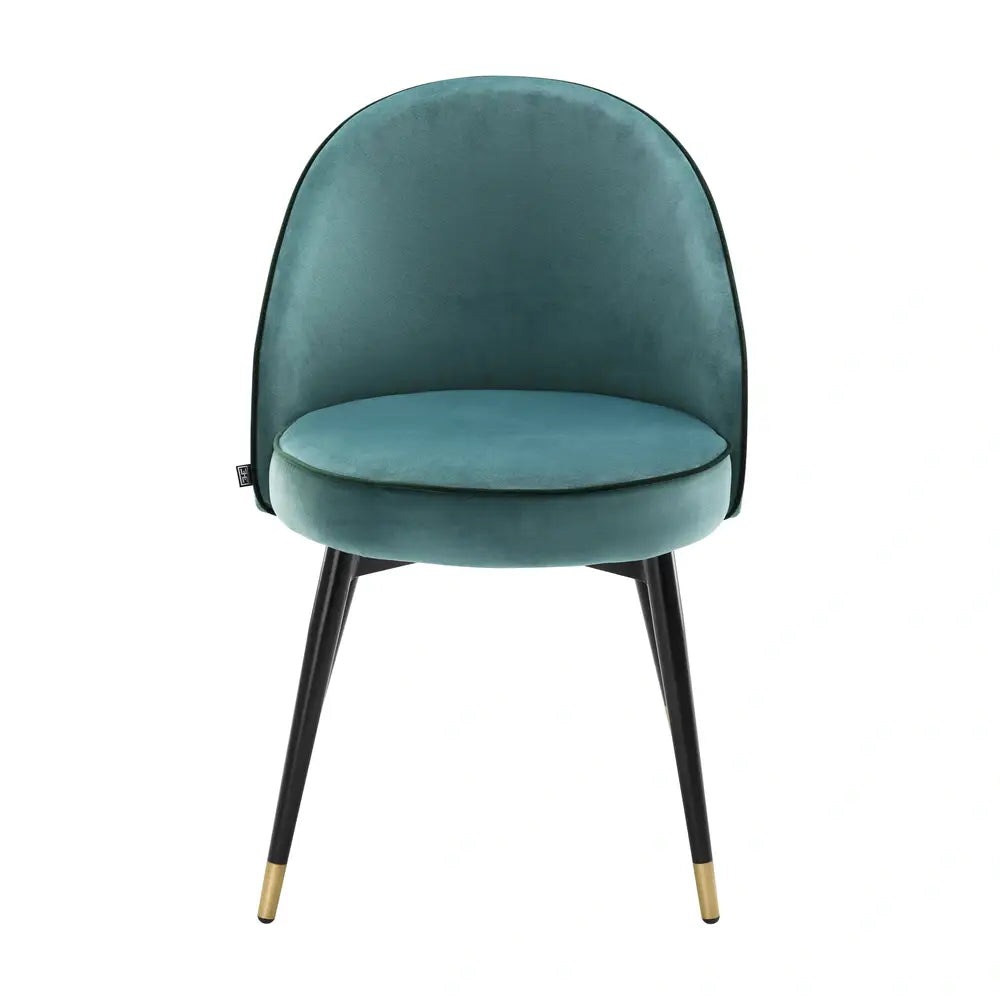 Cooper Set of 2 Dining Chairs - Roche Turquoise Velvet Eichholtz 2