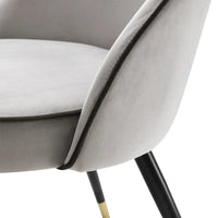 Eichholtz Set of 2 Cooper Dining Chairs in Roche Light Grey Velvet