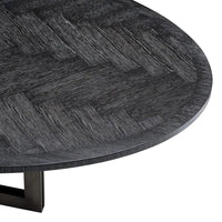 Eichholtz Melchior Round Dining Table in Charcoal Oak Veneer