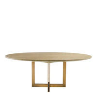 Eichholtz Melchior Oval Dining Table in Washed Oak Veneer