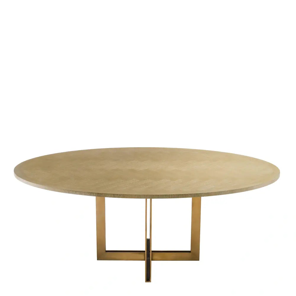 Eichholtz Melchior Oval Dining Table in Washed Oak Veneer