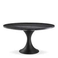 Eichholtz Melchior Round Dining Table in Charcoal Oak Veneer