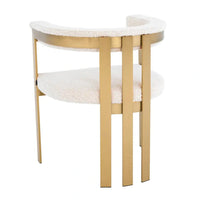 Eichholtz Clubhouse Dining Chair in Brushed Brass Finish Bouclé Cream