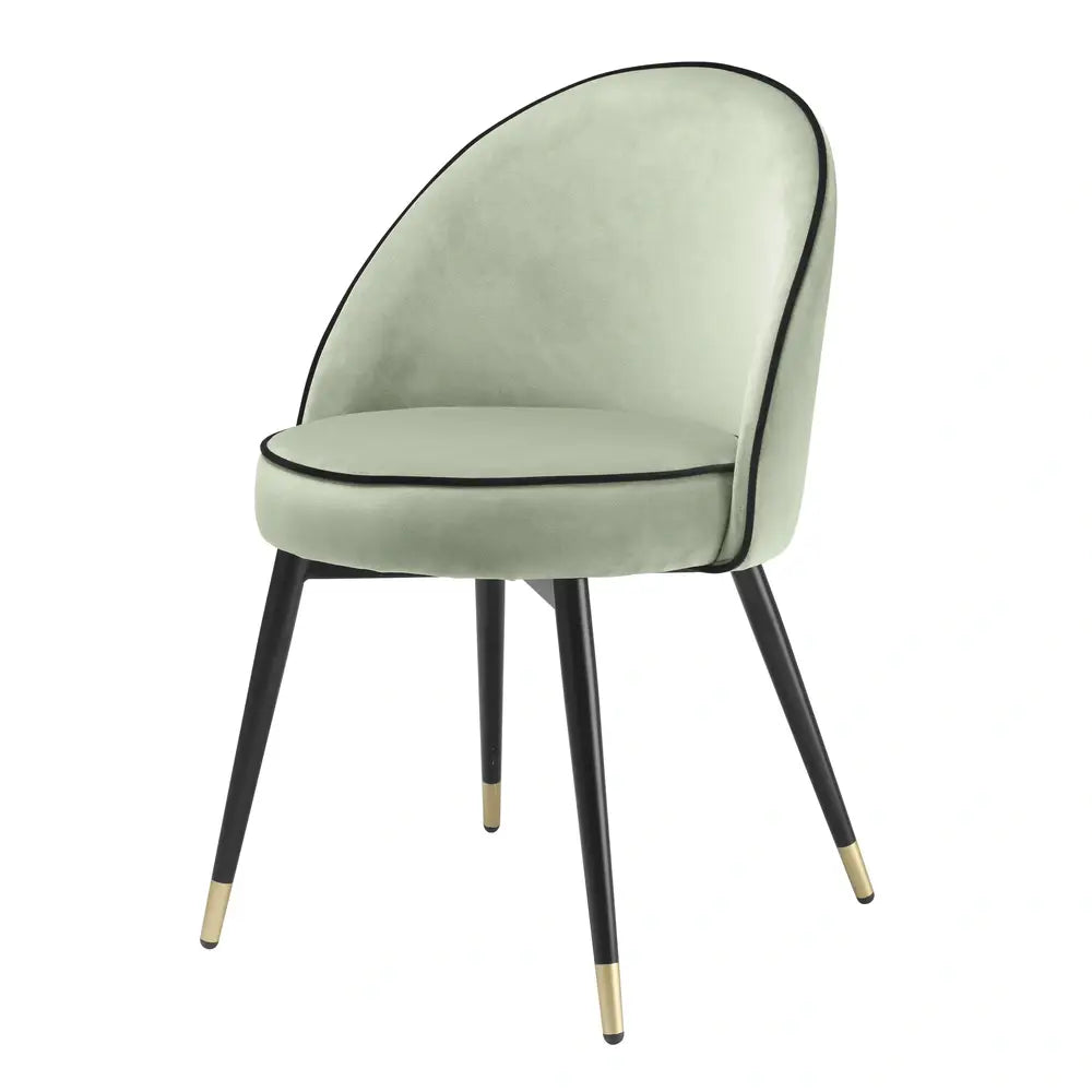 Eichholtz Set of 2 Cooper Dining Chair in Savona Pistache Green Velvet