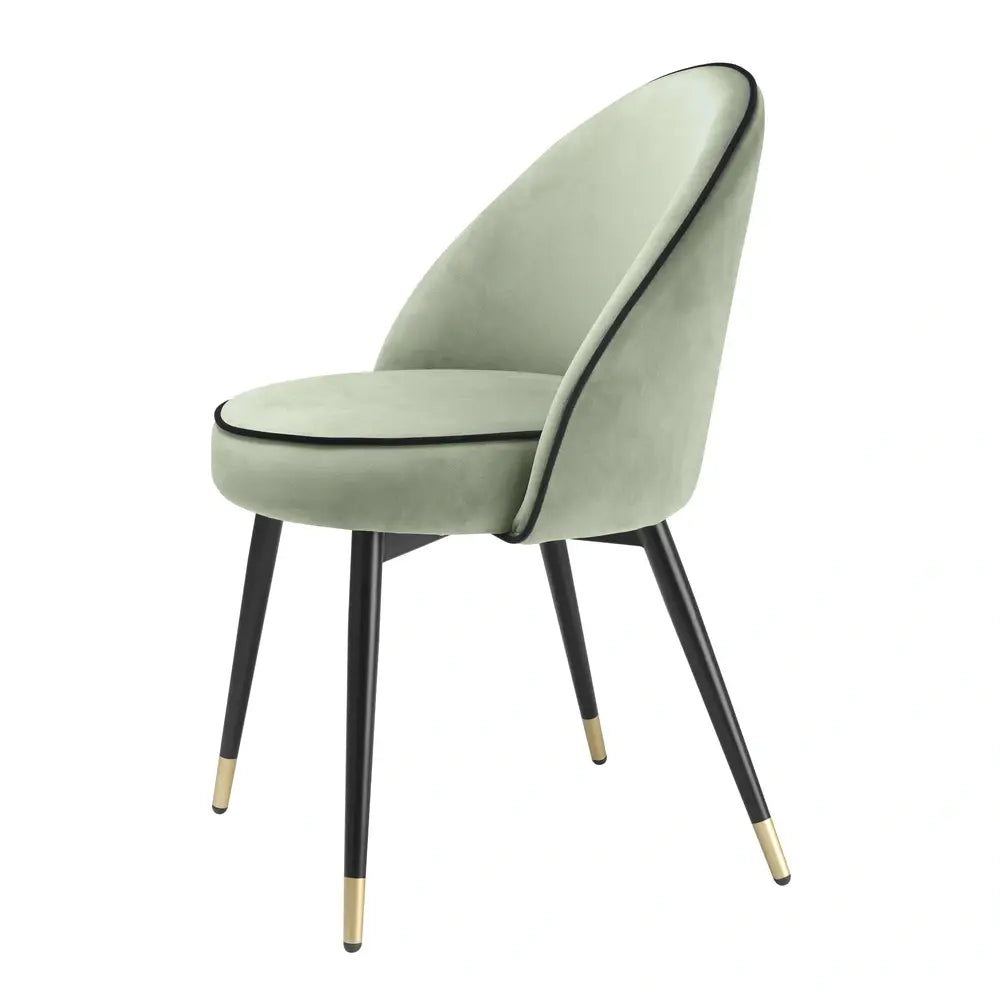 Eichholtz Set of 2 Cooper Dining Chair in Savona Pistache Green Velvet