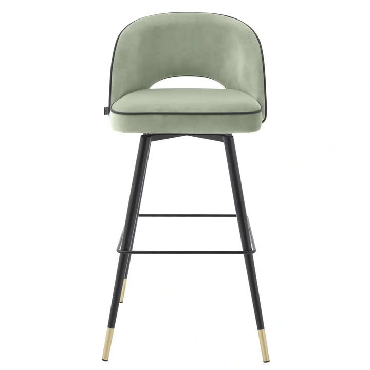 Cliff Set of 2 Bar Stools - Savona Pistache Green Velvet Eichholtz 3