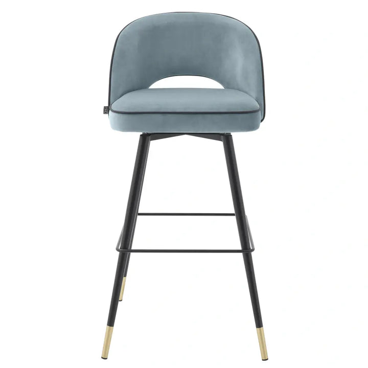 Cliff Set of 2 Bar Stools - Savona Blue Velvet Eichholtz 3