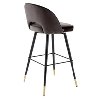 Eichholtz Cliff Set of 2 Bar Stool in Savona Grey Velvet