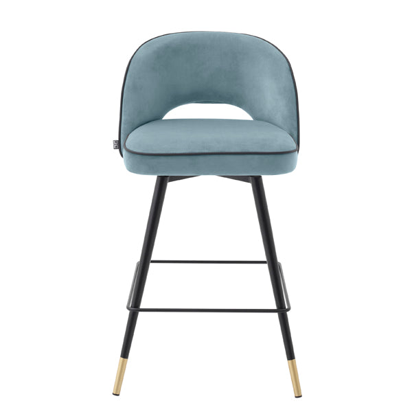 Cliff Set of 2 Counter Stools - Savona Blue Velvet | Outlet Olivia's 3