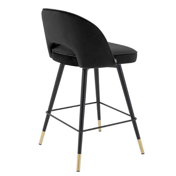 Cliff Set of 2 Counter Stools - Roche Black Velvet Eichholtz 4