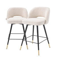 Eichholtz Cliff Set of 2 Counter Stools in Boucle Cream