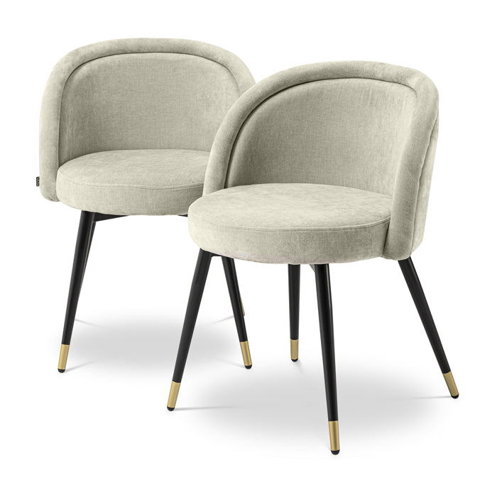Eichholtz Set Of 2 Chloé Clarck Dining Chairs Sand