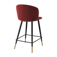 Eichholtz Volante Counter Stool in Roche Bordeaux Velvet