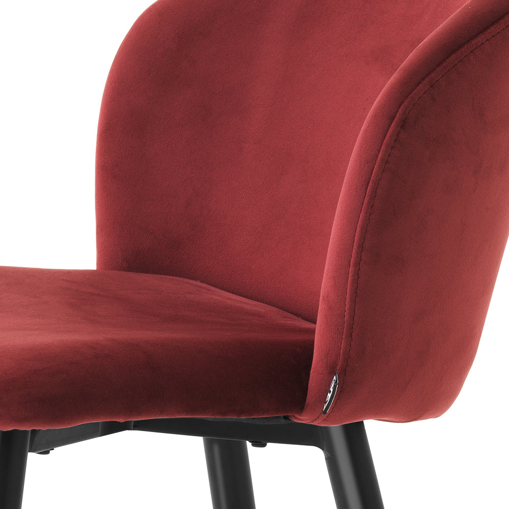 Eichholtz Volante Counter Stool in Roche Bordeaux Velvet