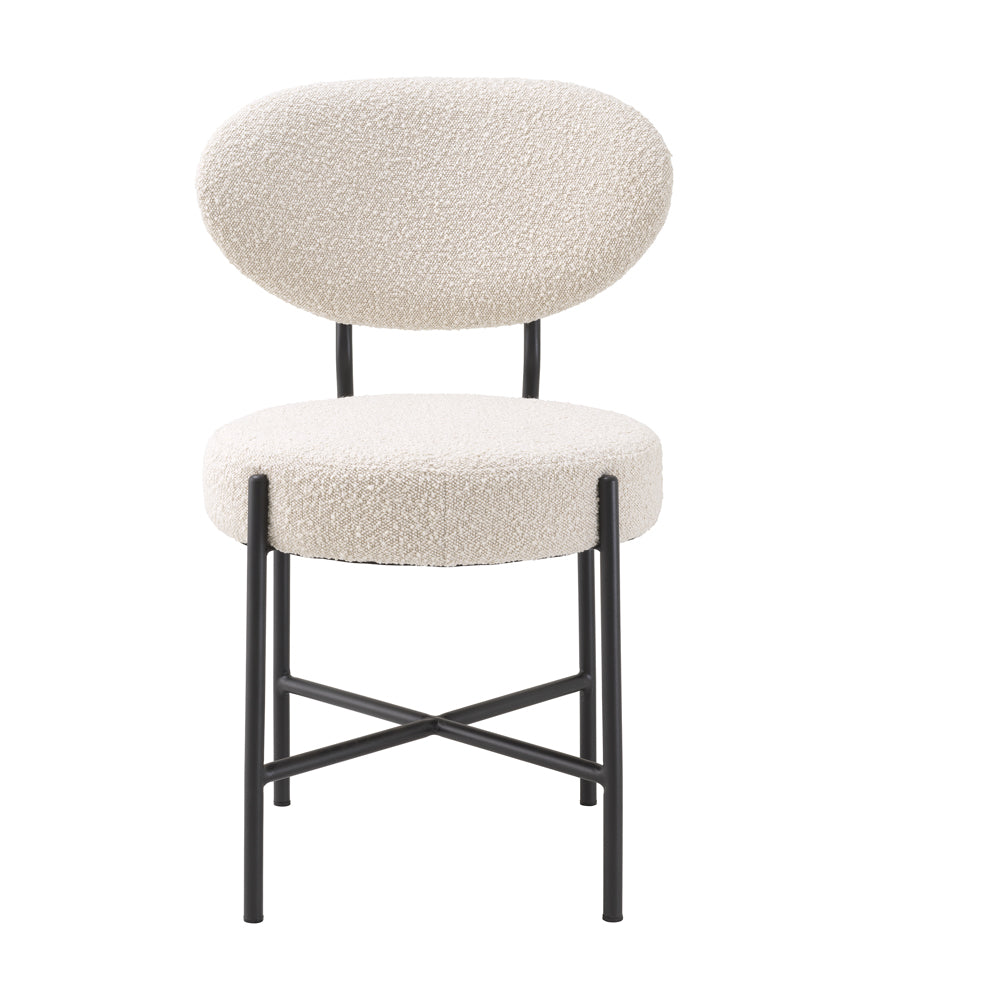 Vicq Set of 2 Dining Chairs - Bouclé Cream Eichholtz 2