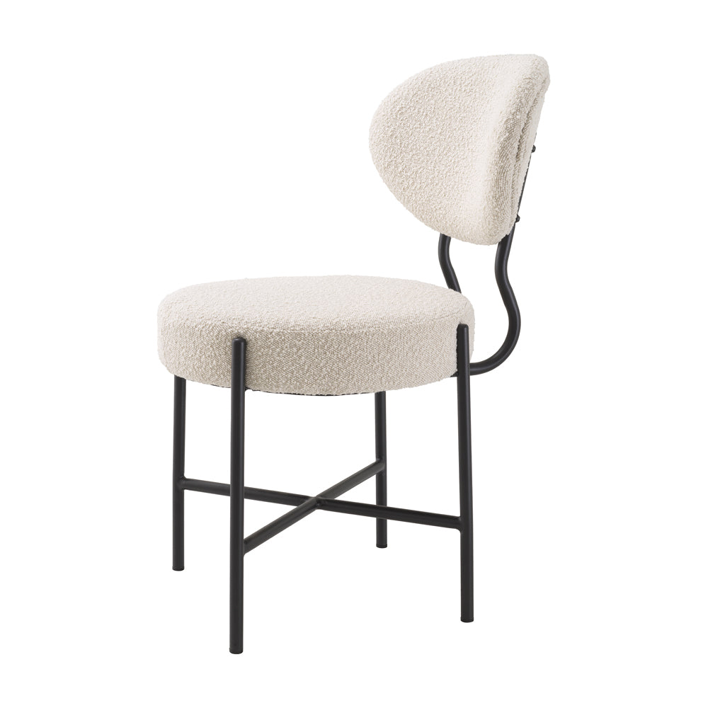 Vicq Set of 2 Dining Chairs - Bouclé Cream Eichholtz 3