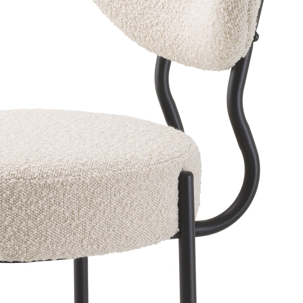 Vicq Set of 2 Dining Chairs - Bouclé Cream Eichholtz 5