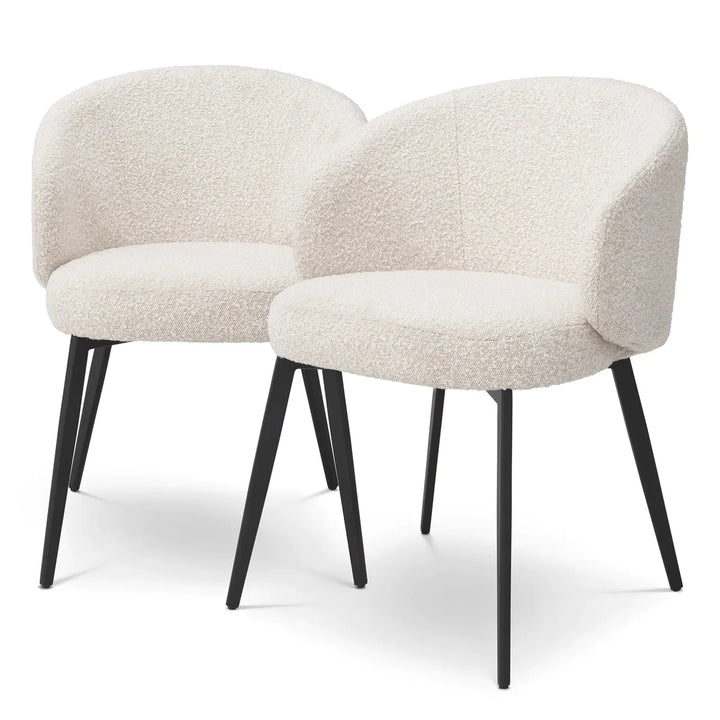 Lloyd Set of 2 Dining Armchairs - Bouclé Cream Eichholtz 1