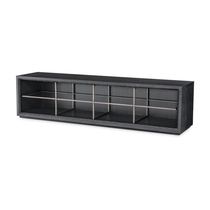 Hennessey Large TV Cabinet Hennessey - Charcoal Grey & Oak Veneer Eichholtz 2