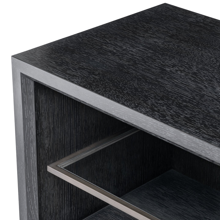 Hennessey Large TV Cabinet Hennessey - Charcoal Grey & Oak Veneer Eichholtz 4