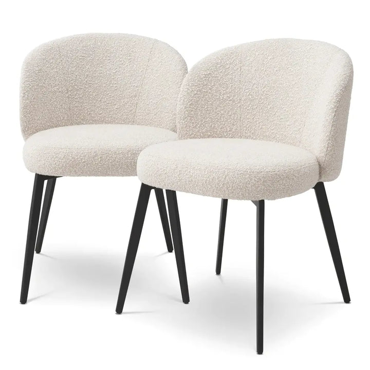 Lloyd Set of 2 Dining Chairs - Bouclé Cream Eichholtz 1