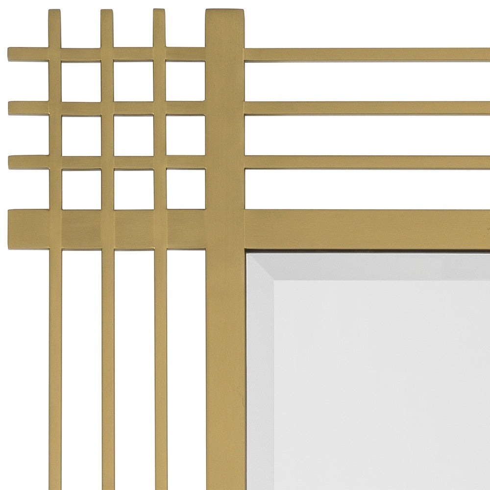 Eichholtz Pierce Rectangular Mirror in Brushed Brass