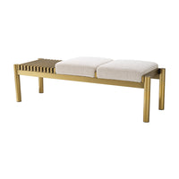 Eichholtz Bibi Bench in Bouclé Cream & Brushed Brass