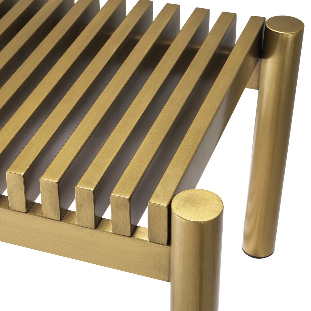 Eichholtz Bibi Bench in Bouclé Cream & Brushed Brass