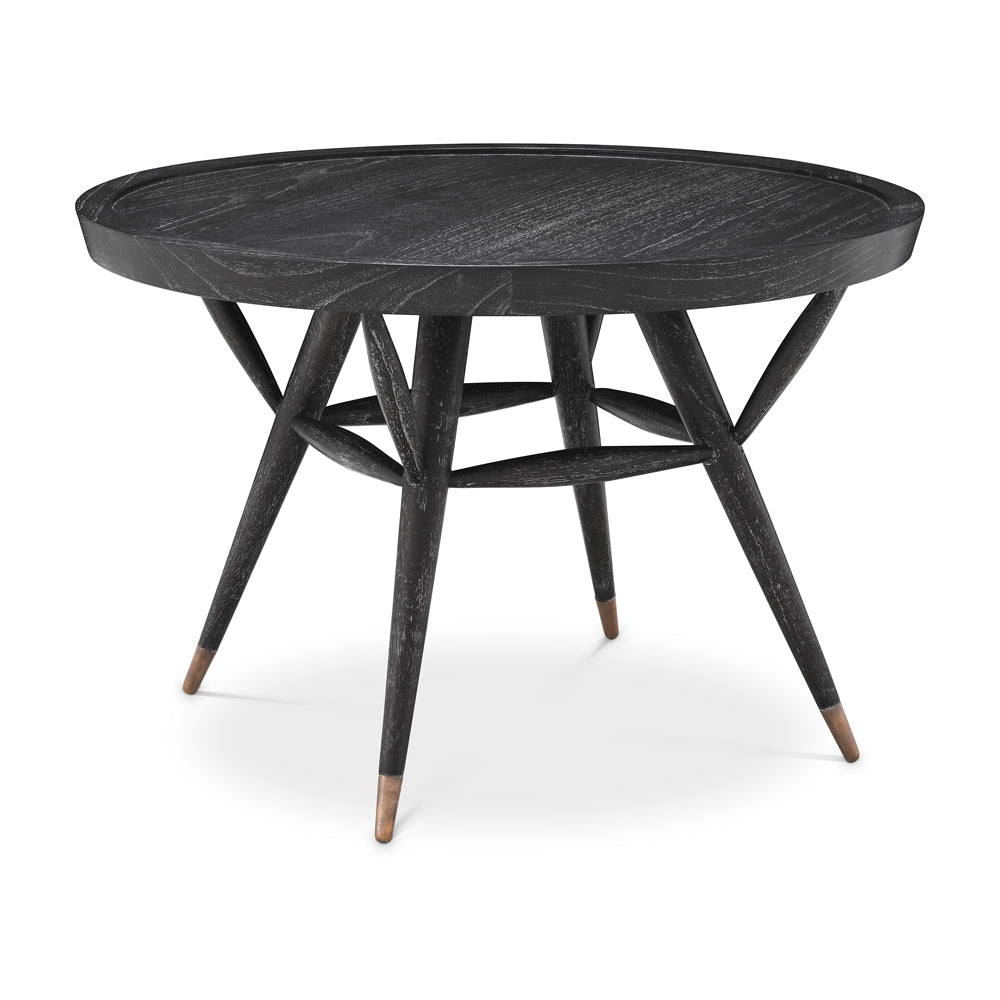 Eichholtz Phoenix Side Table in Charcoal Grey Veneer