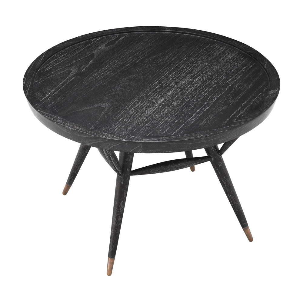 Eichholtz Phoenix Side Table in Charcoal Grey Veneer