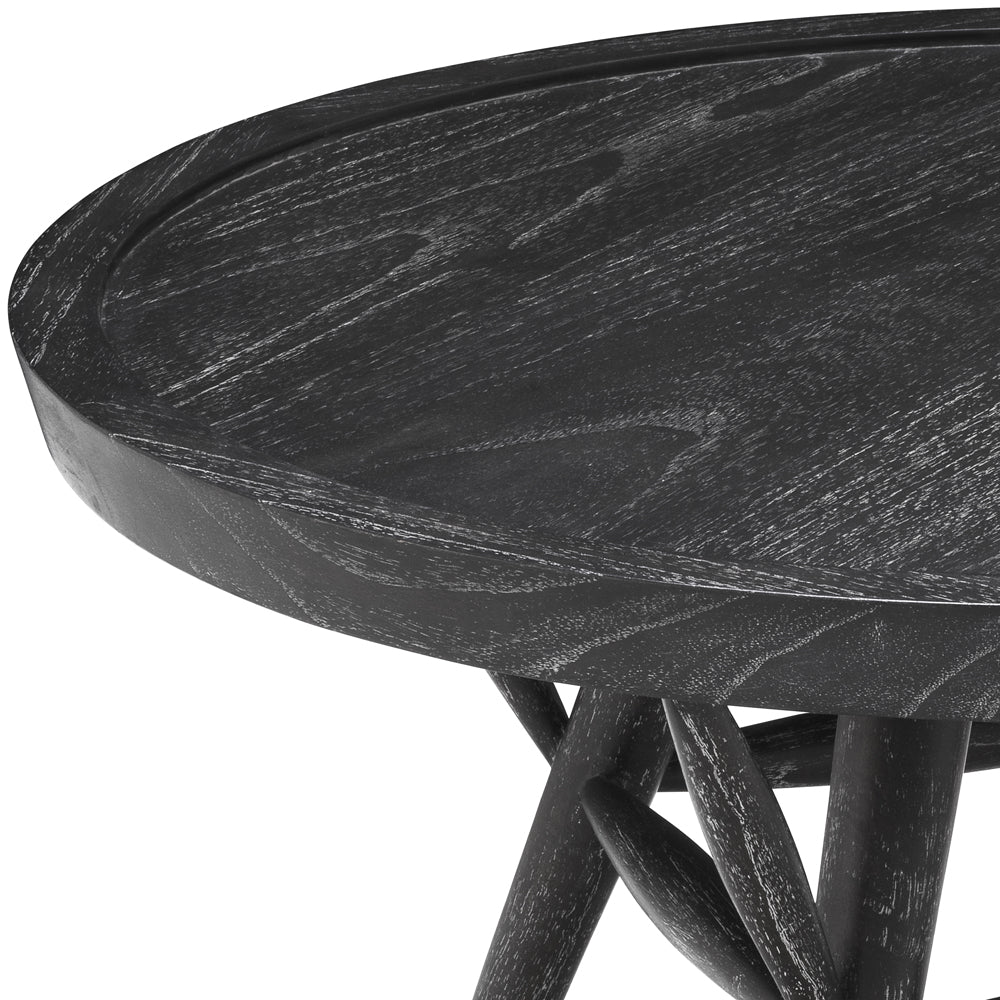 Eichholtz Phoenix Side Table in Charcoal Grey Veneer