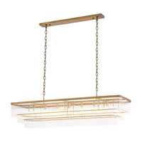 Eichholtz East Rectangular Chandelier in Antique Brass