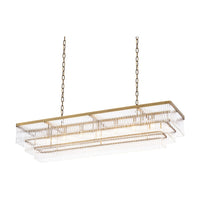 Eichholtz East Rectangular Chandelier in Antique Brass